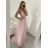 Šaty společenské elegantní na ramínka dlouhé plesové dámské (S/M, M/L ONE SIZE) ITALSKÁ MÓDA IMM229067L/DU