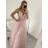 Šaty společenské elegantní na ramínka dlouhé plesové dámské (S/M, M/L ONE SIZE) ITALSKÁ MÓDA IMM229067L/DU