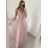 Šaty společenské elegantní na ramínka dlouhé plesové dámské (S/M, M/L ONE SIZE) ITALSKÁ MÓDA IMM229067L/DU