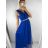 Šaty dlhé spoločenské elegantné plesové dámske (S/M ONE SIZE) TALIANSKA MÓDA IMM22Q52232/DUR smaragdová S/M/L