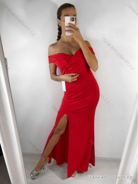 Šaty elegantní společenské carmen dlouhé dámské (XS/S/M/L ONE SIZE) ITALSKÁ MÓDA IM322063