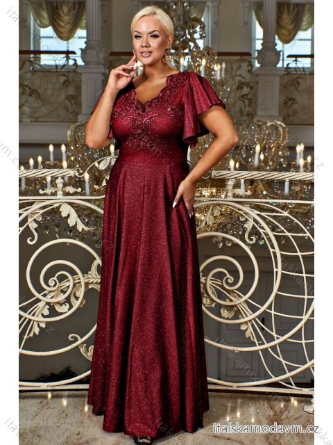 Burgundy and gold discount dress plus size