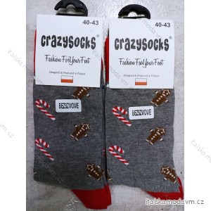 Ponožky bezešvé veselé vánoční slabé pánské (40-43) POLSKÁ MÓDA  DPP21442