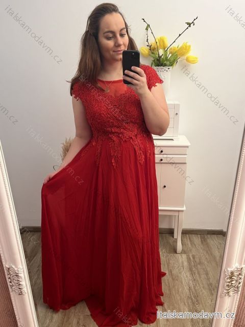 Šaty společenské dlouhé bez rukávu dámské nadrozměr (4XL) ITALSKá MóDA IM22318815/DU