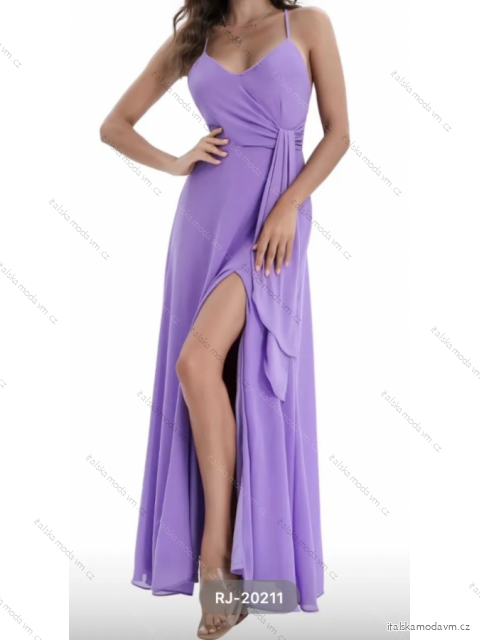 Šaty dlouhé elegantní společenské na ramínka dámské (S/M ONE SIZE) ITALSKÁ MÓDA FMPRP23RJ-20211