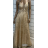Šaty dlhé elegantné spoločenské na ramienka dámske (S/M ONE SIZE) TALIANSKA MÓDA FMPRP23HM2317