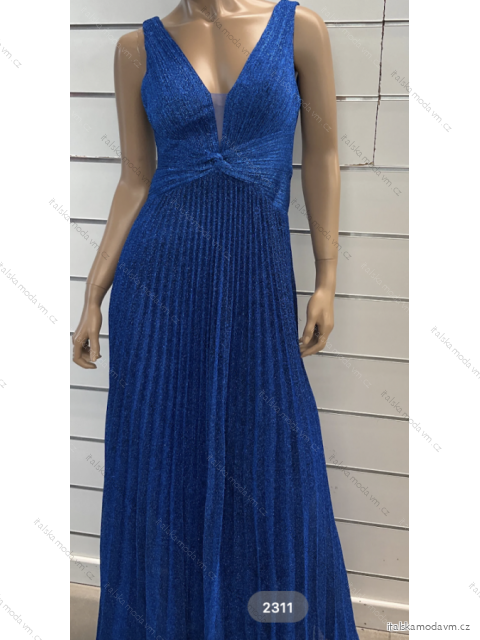 Šaty dlouhé elegantní skládané na ramínka dámské (S/M ONE SIZE) ITALSKÁ MÓDA FMPRP232311
