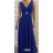 Šaty dlhé elegantné spoločenské na ramienka dámske (S/M ONE SIZE) TALIANSKA MÓDA FMPRP23JRE1372