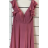 Šaty dlhé elegantné spoločenské na ramienka dámske (S/M ONE SIZE) TALIANSKA MÓDA FMPRP23JRE1388
