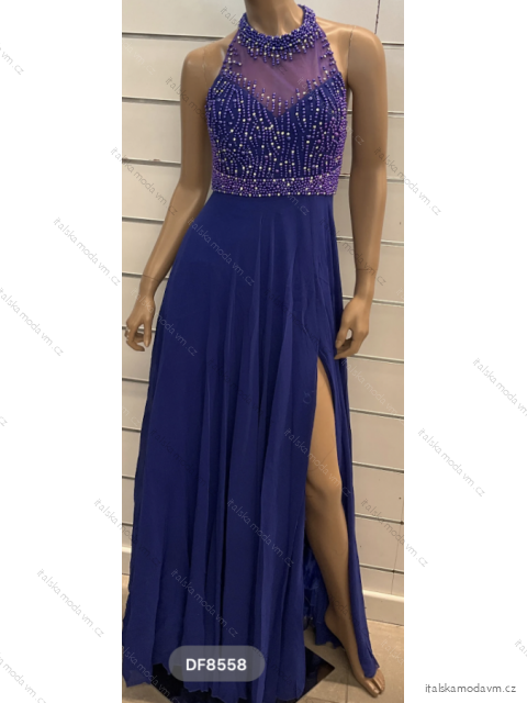 Šaty dlouhé elegantní společenské bez rukávu dámské (S/M ONE SIZE) ITALSKÁ MÓDA FMPRP23DF8558