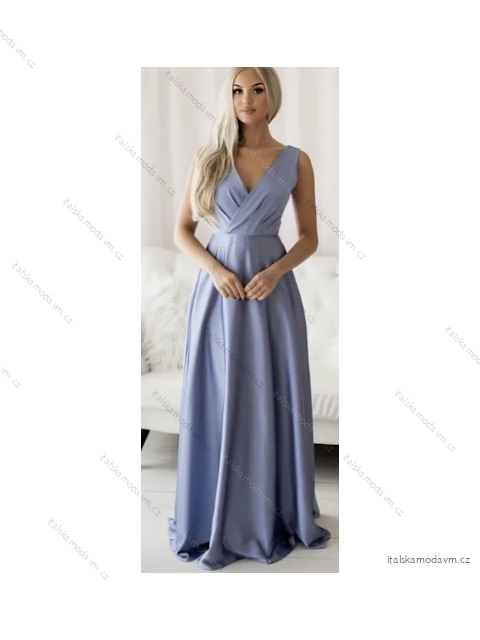 Šaty dlouhé elegantní společenské na ramínka dámské (S/M ONE SIZE) ITALSKÁ MÓDA FMPRP23R1395