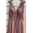 Šaty dlouhé elegantní společenské na ramínka dámské (S/M ONE SIZE) ITALSKÁ MÓDA FMPRP23DF8657
