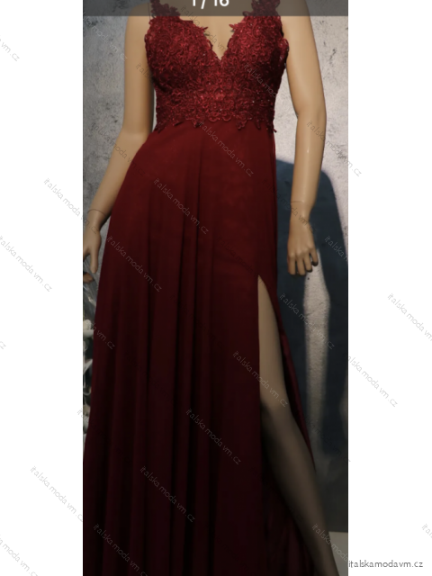 Šaty dlouhé elegantní společenské na ramínka dámské (S/M ONE SIZE) ITALSKÁ MÓDA FMPRP23DF8742
