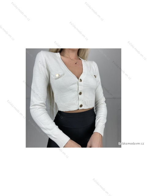 Svetr krátký dlouhý rukáv dámský (S/M ONE SIZE) ITALSKÁ MÓDA IMPBB23Z1128