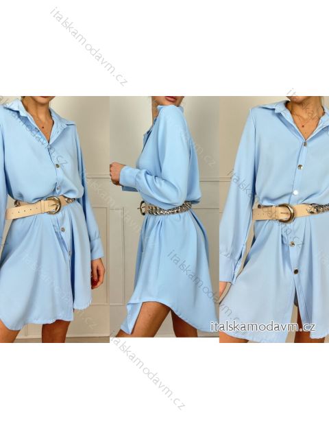 Šaty košilové dlouhý rukáv dámské (S/M ONE SIZE) ITALSKÁ MÓDA IMPBB23N36223