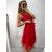 Šaty společenské tylové na ramínka dámské (S/M/L ONE SIZE) ITALSKá MóDA IM9239005