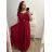 Šaty plesové elegantní společenské krátký rukáv dámské nadrozměr (L/XL/2XL ONE SIZE) ITALSKÁ MÓDA IMM22693/DUR1 vínová