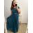 Šaty plesové elegantní společenské krátký rukáv dámské nadrozměr (L/XL/2XL ONE SIZE) ITALSKÁ MÓDA IMM22693/DUR1 vínová