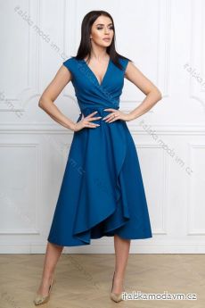 Šaty elegantní společenské bez rukávu dámské nadrozměr (36-52) POLSKÁ MÓDA PMLBF23ID3700