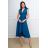 Šaty elegantní společenské bez rukávu dámské nadrozměr (36-52) POLSKÁ MÓDA PMLBF23ID3700 modrá 46
