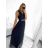 Šaty dlhé spoločenské elegantné plesové dámske (S/M ONE SIZE) TALIANSKA MÓDA IMM22Q52232/DUR smaragdová S/M/L
