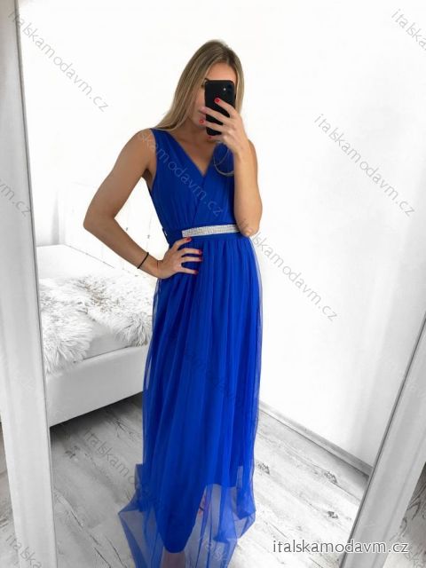 Šaty dlouhé společenské elegantní plesové dámské (S/M ONE SIZE) ITALSKÁ MÓDA IMM22Q52232/DR