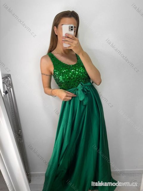 Šaty dlouhé plesové elegantní na ramínka dámské (S/M ONE SIZE) ITALSKÁ MÓDA IMPBB22O5728