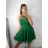 Šaty elegantné krátke bez rukávov spoločenské dámske (S/M ONE SIZE) TALIANSKA MÓDA IMM22Q52233/ULzelená