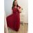 Šaty plesové elegantní společenské rukáv dámské nadrozměr (L/XL ONE SIZE) ITALSKÁ MÓDA IMM23FRANCESCA/DU L/XL vínová