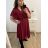 Šaty společenské elegantní šifonové krátký rukáv dámské nadrozměr (XL/2XL ONE SIZE) ITALSKÁ MÓDA IMM22ZO9013/DUR XL/2XL tmavě modrá