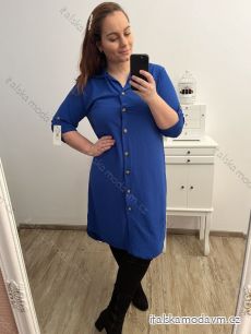 Šaty košilové 3/4 dlouhý rukáv dámské (L/XL ONE SIZE) ITALSKá MóDA IM423026