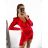 Šaty elegantní dlouhý rukáv dámské (S/M ONE SIZE) ITALSKÁ MÓDA IMPBB23B20866/DU S/M červená