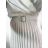 Šaty skládané s páskem dlouhý rukáv dámské (S/M ONE SIZE) ITALSKÁ MÓDA IMWGZ23105/DU S/M bílá