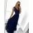 Šaty dlouhé elegantní společenské na ramínka dámské (S/M ONE SIZE) ITALSKÁ MÓDA FMPRP23DF8657