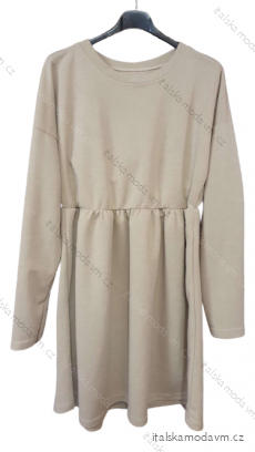 Šaty teplé dlouhý rukáv dámské (S/M ONE SIZE) ITALSKÁ MÓDA IMD22999/DU