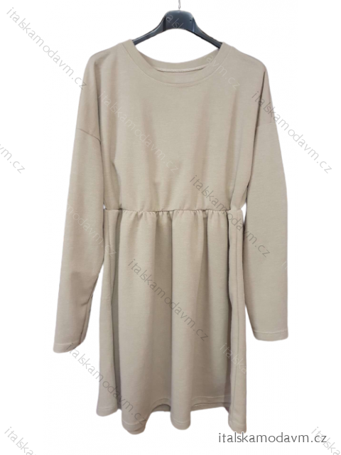 Šaty teplé dlouhý rukáv dámské (S/M ONE SIZE) ITALSKÁ MÓDA IMD22999/DU