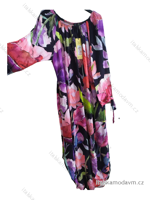Šaty carmen krátky rukáv dámske nadrozmer (XL/2XL/3XL ONE SIZE) POLSKÁ MÓDA PMLT22ELIZ/DU