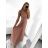 Šaty dlhé spoločenské elegantné bez rukávov dámske (S/M ONE SIZE) TALIANSKA MÓDA IMPSH223598/DUR tmavo ružová