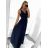 Šaty elegantní společenské na ramínka dámské (S/M ONE SIZE) ITALSKÁ MÓDA IMPSH2280556/DU
