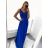 Šaty elegantní dlouhé na ramínka dámské (S/M ONE SIZE) ITALSKÁ MÓDA IMPSH23658L/DU S/M tmavě modrá