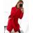 Kabát flaušový dlouhý dámský (S/M/L ONE SIZE) ITALSKÁ MÓDA IMM22SL5079A bordó