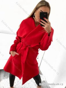 Kabát flaušový dlouhý dámský (M/L ONE SIZE) ITALSKÁ MÓDA IMD221105/DU