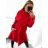 Kabát flaušový dlouhý dámský (M/L ONE SIZE) ITALSKÁ MÓDA IMD221105/DU M/L červená