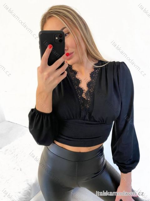 Top/blúzka dlhý rukáv dámske (S/M ONE SIZE) TALIANSKA MÓDA IMM23LS26879/DU