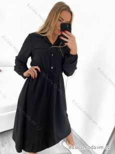 Šaty dlouhé košilové dlouhý rukáv dámské (S/M ONE SIZE) ITALSKÁ MÓDA IMWGS223419