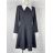 Šaty s límečkem dlouhý rukáv dámské (S/M ONE SIZE) ITALSKÁ MÓDA IMPBB23P24043