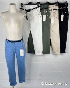 Kalhoty dlouhé s páskem dámské (S/M ONE SIZE) ITALSKÁ MÓDA IMPBB232N17070
