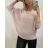 Sveter tenký dlhý rukáv dámsky (S/M ONE SIZE) TALIANSKA MÓDA IMM22NM1236/DU neon ružová