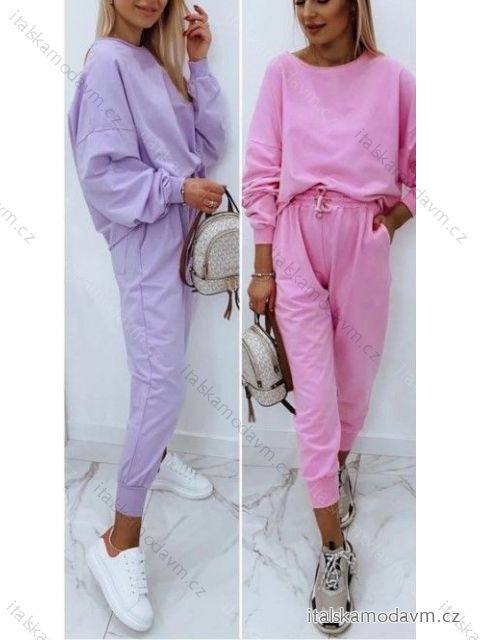 Súprava tepláková mikina a tepláky dámska (S/M ONE SIZE) TALIANSKA MÓDA IMWY23196