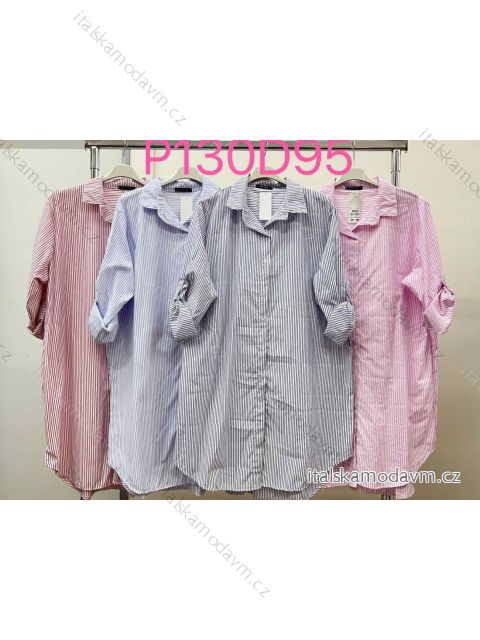 Košile dlouhý rukáv dámská nadrozměr (2XL/3XL ONE SIZE) ITALSKá MóDA IM423101